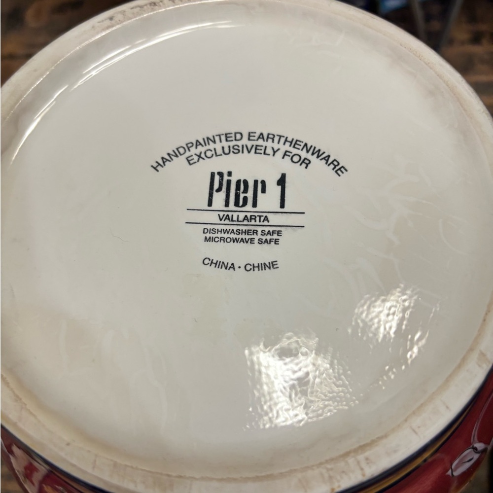 Pier 1 Vallarta Large Cookie Jar Canister With Handles - Picture 9 of 13